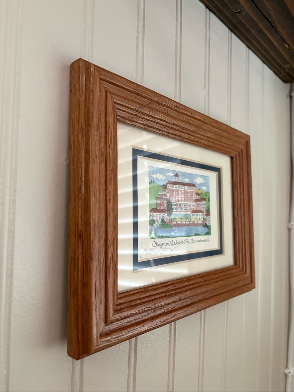 Vintage “Cheyenne Lake at The Broadmoor” by Valerie Levy Franzese Framed Print - Picture 4 of 11